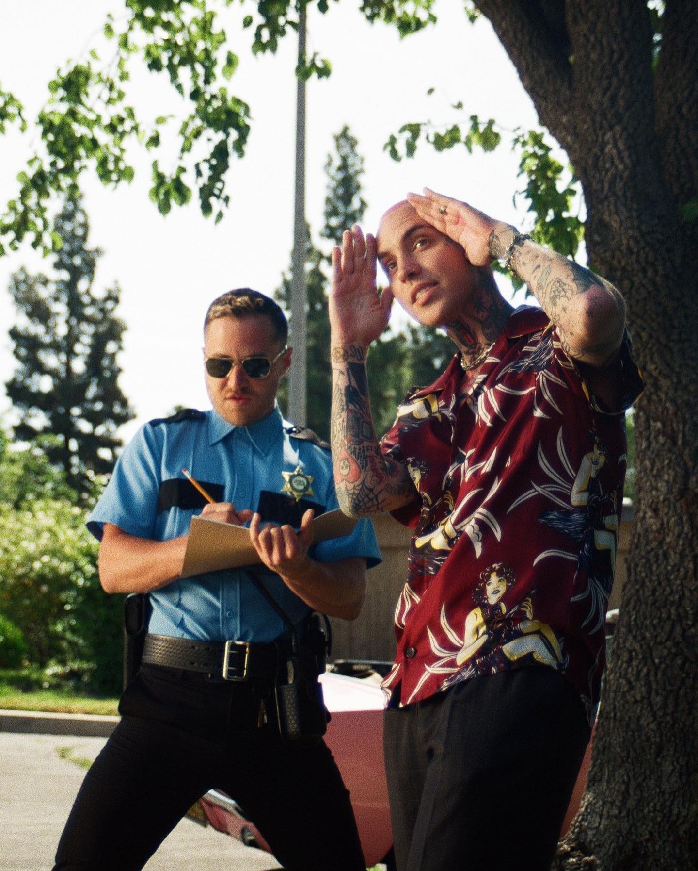 Mike Posner plays a Policeman in blackbear & Machine Gun Kelly's "GFY" official music video
