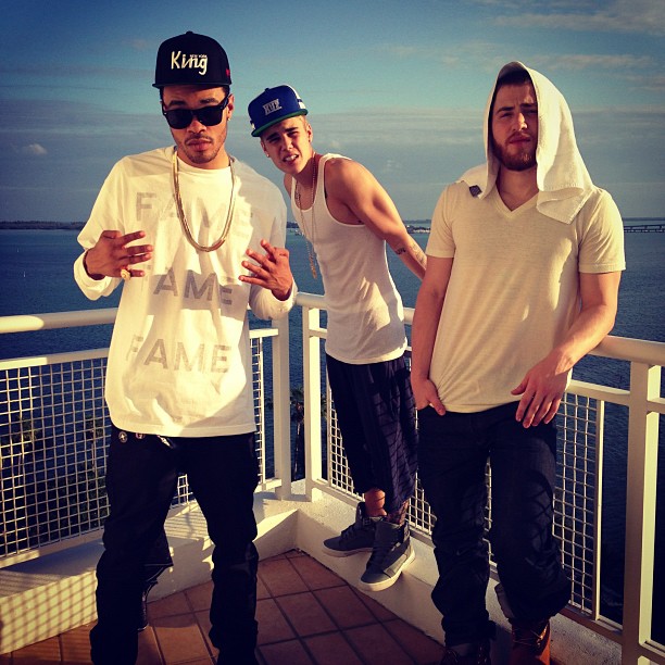 Maejor Ali, Justin Bieber and Mike Posner - Miami, FL 1/26/13
