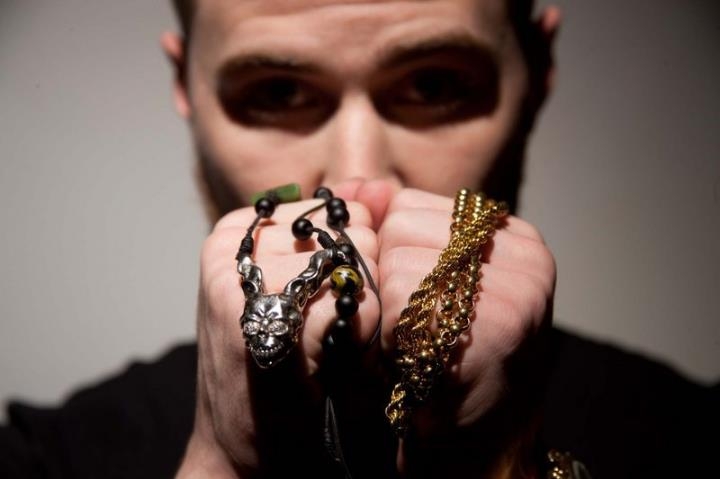Mike Posner with his Frank the Rabbit chain & gold chains
"Brains Up"
