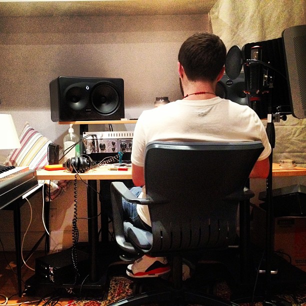Mike Posner in his home studio on his Birthday 2/12/13
