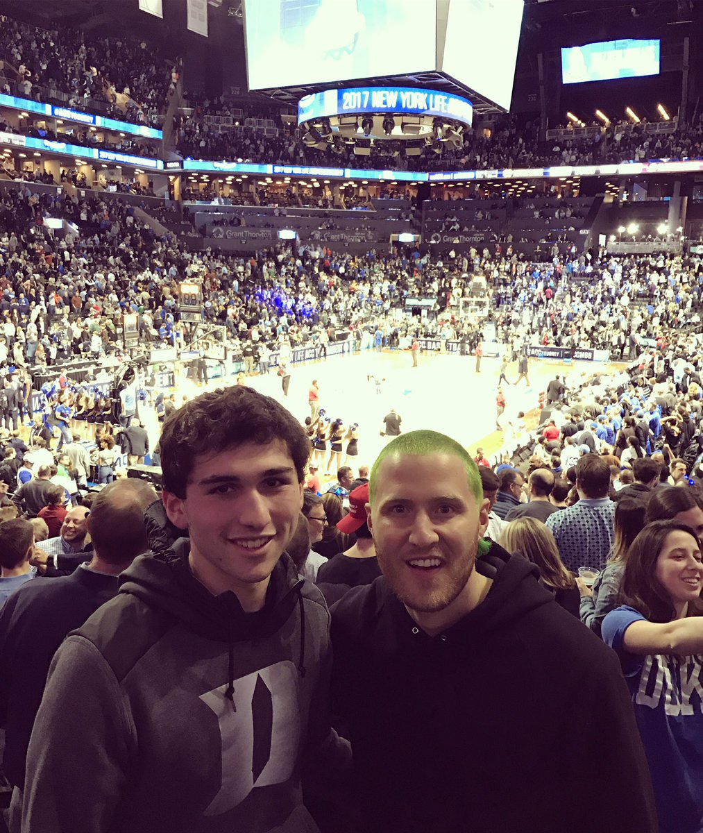 Mike Posner with his cousin Zach at a Duke Blue Devils basketball game in New York March 10, 2017
photo by Zach Samberg
