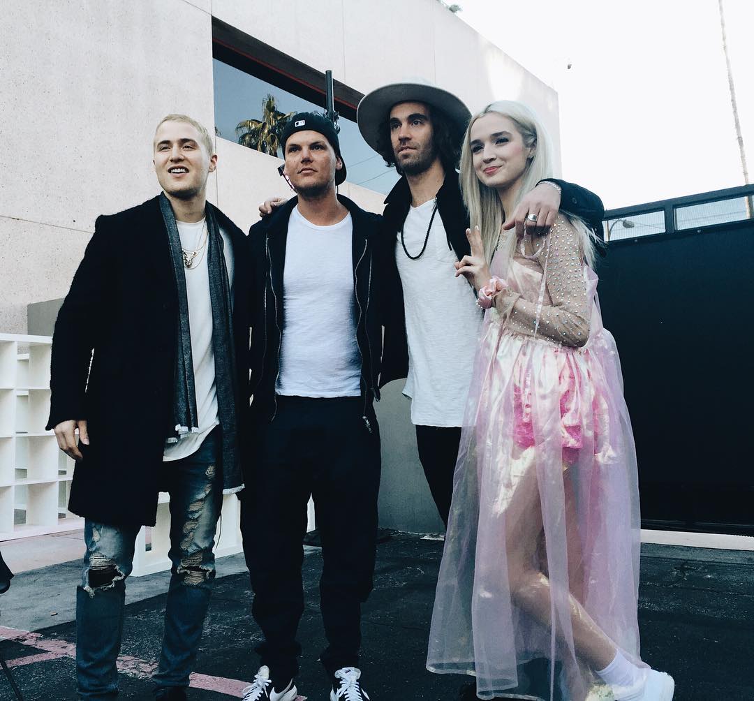 Mike Posner, Avicii, Zac Barnett (American Authors), and Poppy
