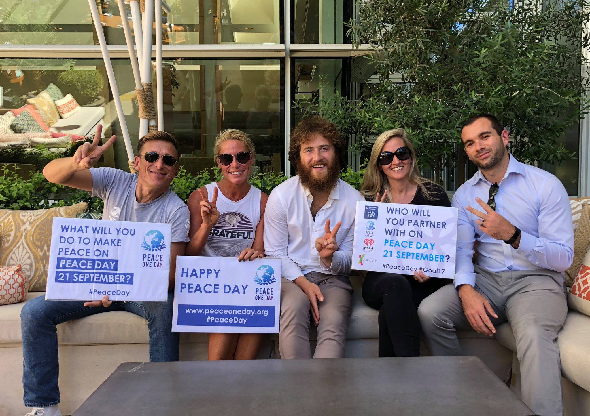 Jeremy Gilley and Mike Posner at iHeartRadio Music Festival to raise awareness of Peace Day on September 21, 2018
Jeremy Gilley and Mike Posner at iHeartRadio Music Festival to raise awareness of Peace Day on September 21, 2018