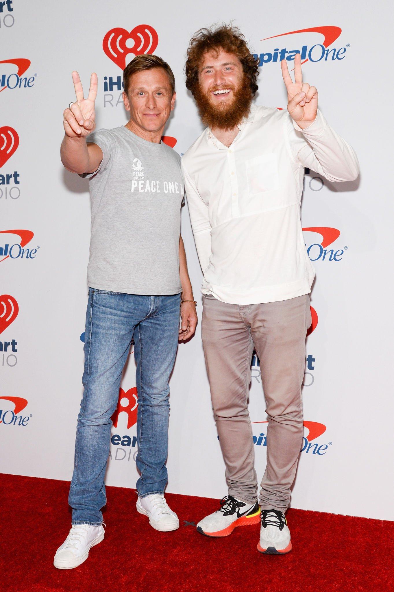 Jeremy Gilley and Mike Posner at iHeartRadio Music Festival to raise awareness of Peace Day on September 21, 2018
Jeremy Gilley and Mike Posner at iHeartRadio Music Festival to raise awareness of Peace Day on September 21, 2018