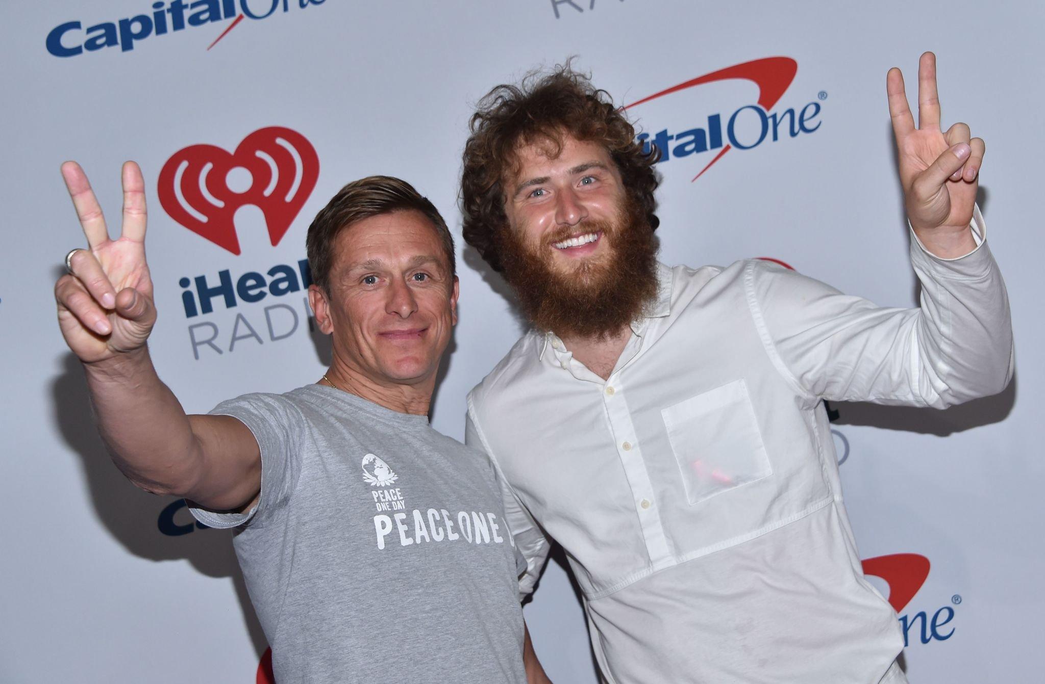Jeremy Gilley and Mike Posner at iHeartRadio Music Festival to raise awareness of Peace Day on September 21, 2018
Jeremy Gilley and Mike Posner at iHeartRadio Music Festival to raise awareness of Peace Day on September 21, 2018
