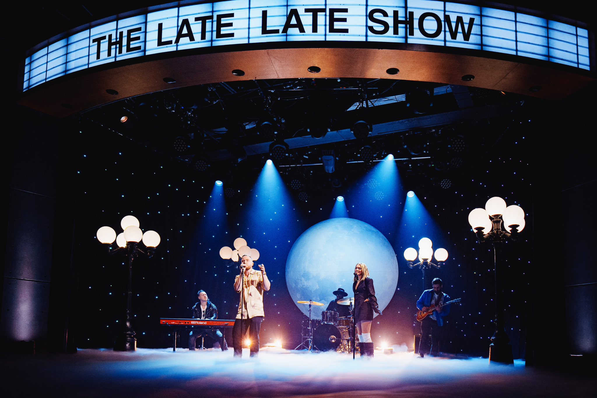 Mike Posner & Salem Ilese performed "Howling At The Moon" on The Late Late Show with James Corden on February 6, 2023
