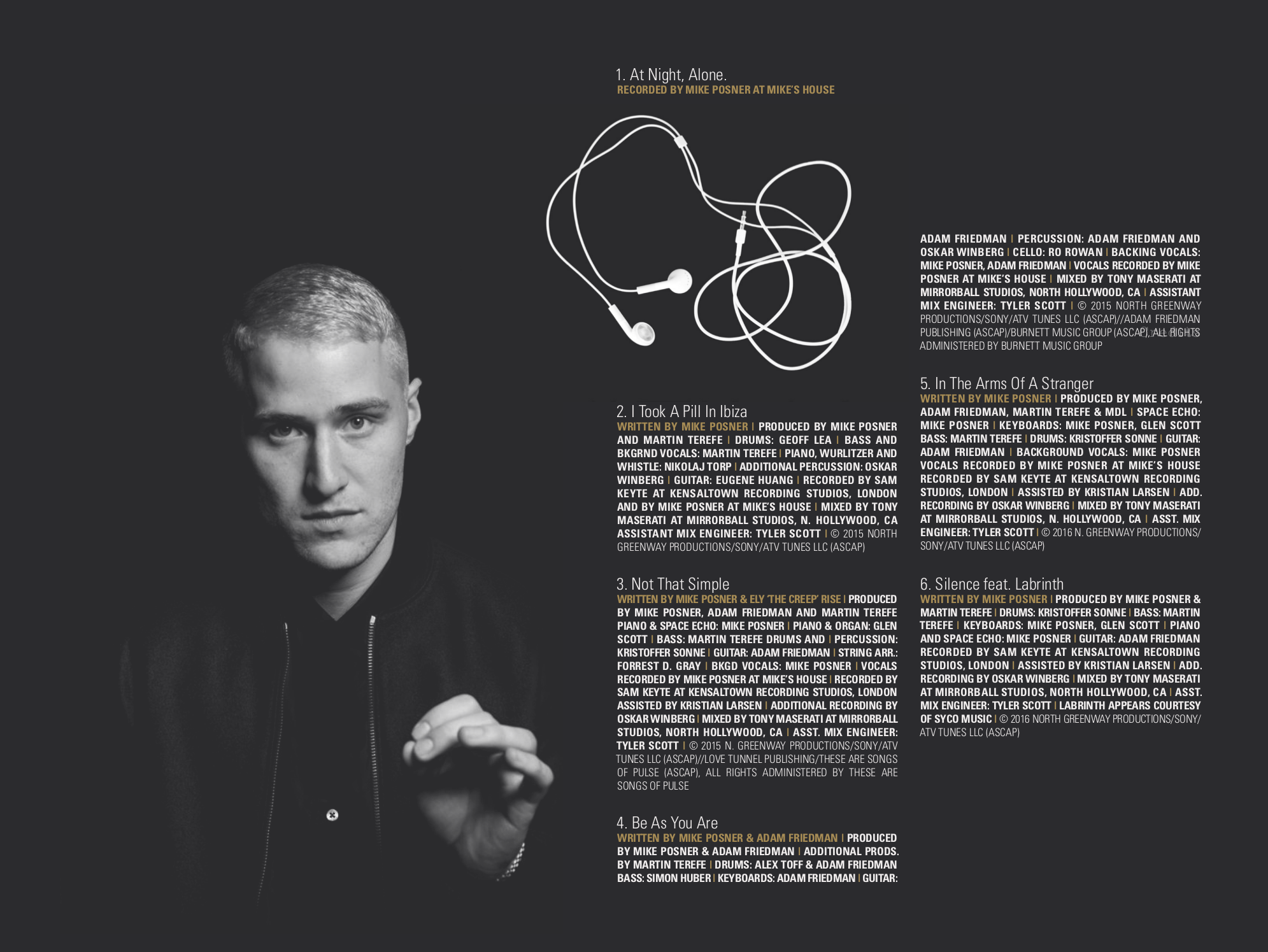 Mike Posner - At Night, Alone. (Digital Booklet)
Released: May 6, 2016 
Label: Island Records
