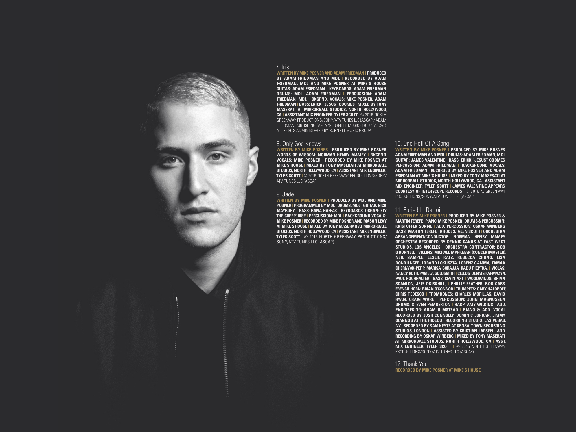Mike Posner - At Night, Alone. (Digital Booklet)
Released: May 6, 2016 
Label: Island Records
 Mike Posner - At Night, Alone. (Digital Booklet)
Released: May 6, 2016 
Label: Island Records