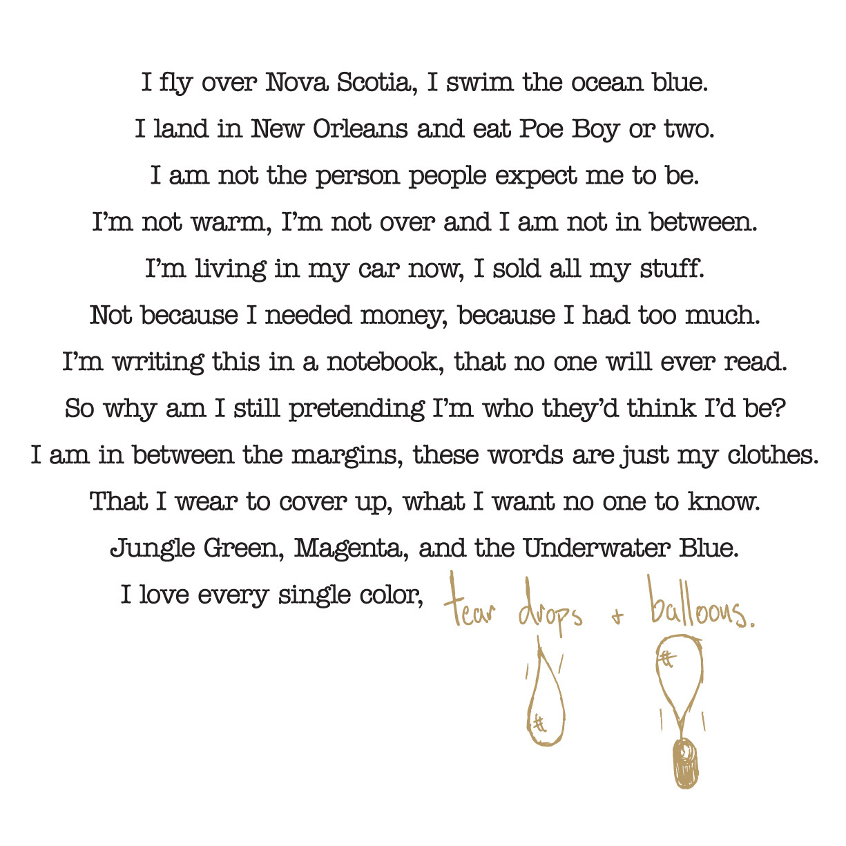 'At Night, Alone' T-Shirt featuring Mike Posner's Poem
https://mike-posner.myshopify.com
