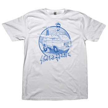  Smoke and Drive on White Fine Jersey Slim Fit T-shirt
