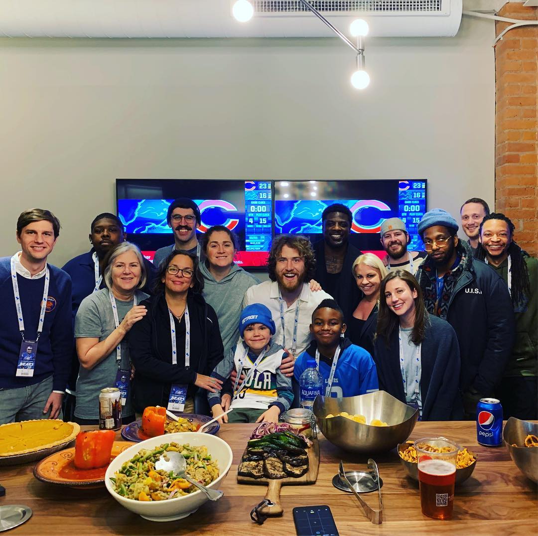 Mike Posner with family and friends at Ford Field on Thanksgiving Day 2018
Photo credit: Jacob Smith

