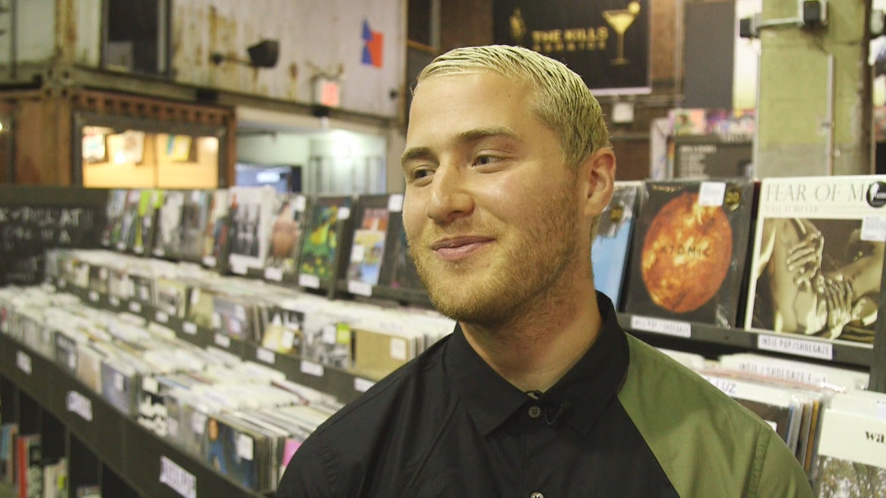 Mike Posner speaking with ABC News Nightline at Rough Trade NYC in Brooklyn, NY on July 8, 2016
