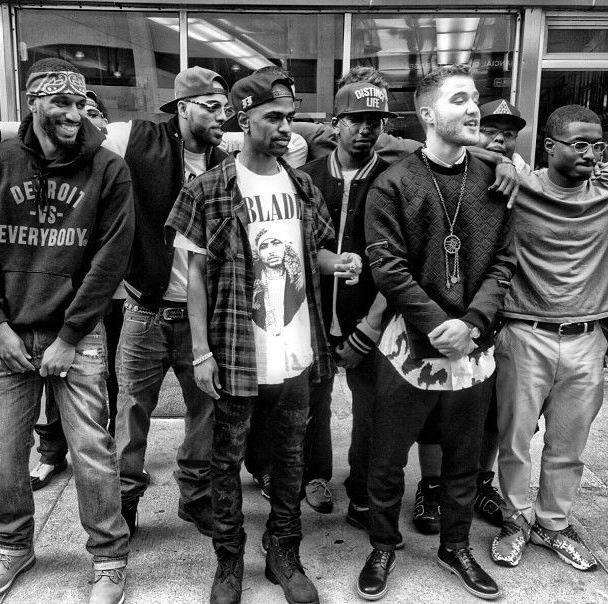 Big Sean, Mike Posner, and all of Finally Famous crew at Lafayette Coney Island - Detroit, MI 9/21/13
