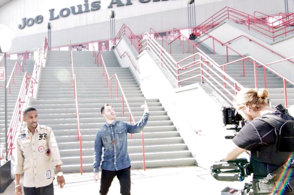 Big Sean and Mike Posner shooting music video at Joe Louis Arena - Detroit, MI 9/21/13
Photo by Mike Posner
