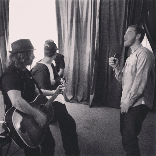 Dan Kanter and Mike Posner backstage - Justin Bieber's Believe Tour - London, UK 3/4/13
