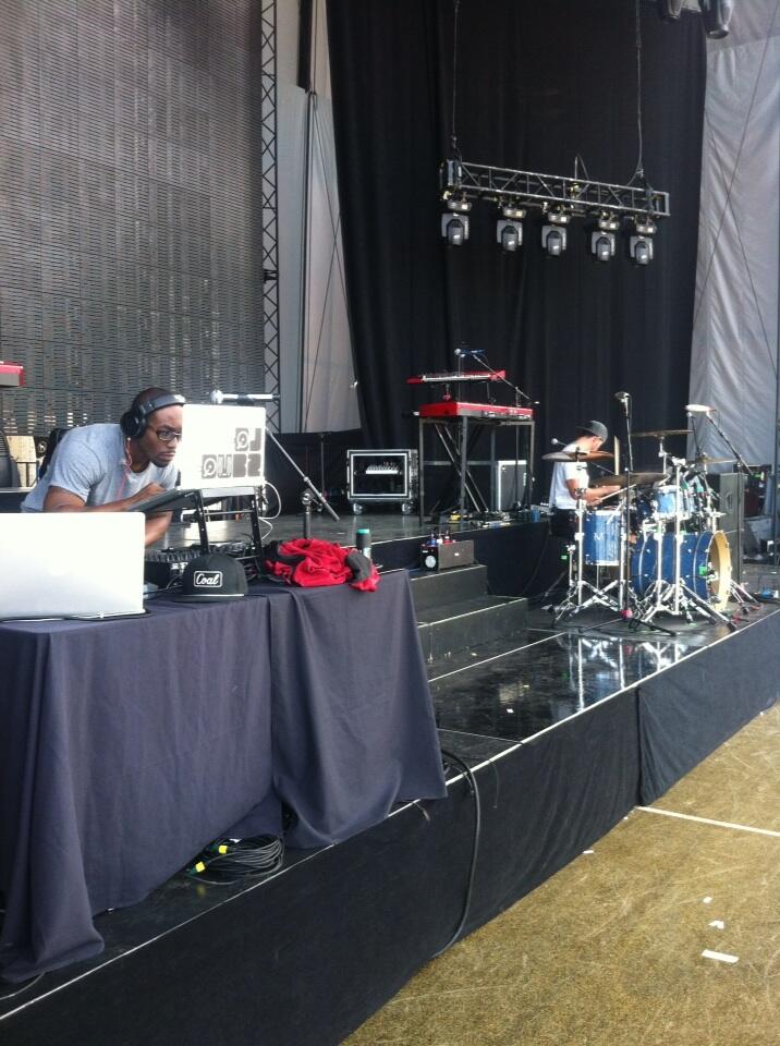 DJ Dubz and Greg Petersen at soundcheck on the Warrior Tour in Bangor, ME 8/30/13
Photo by Patrick Cline
