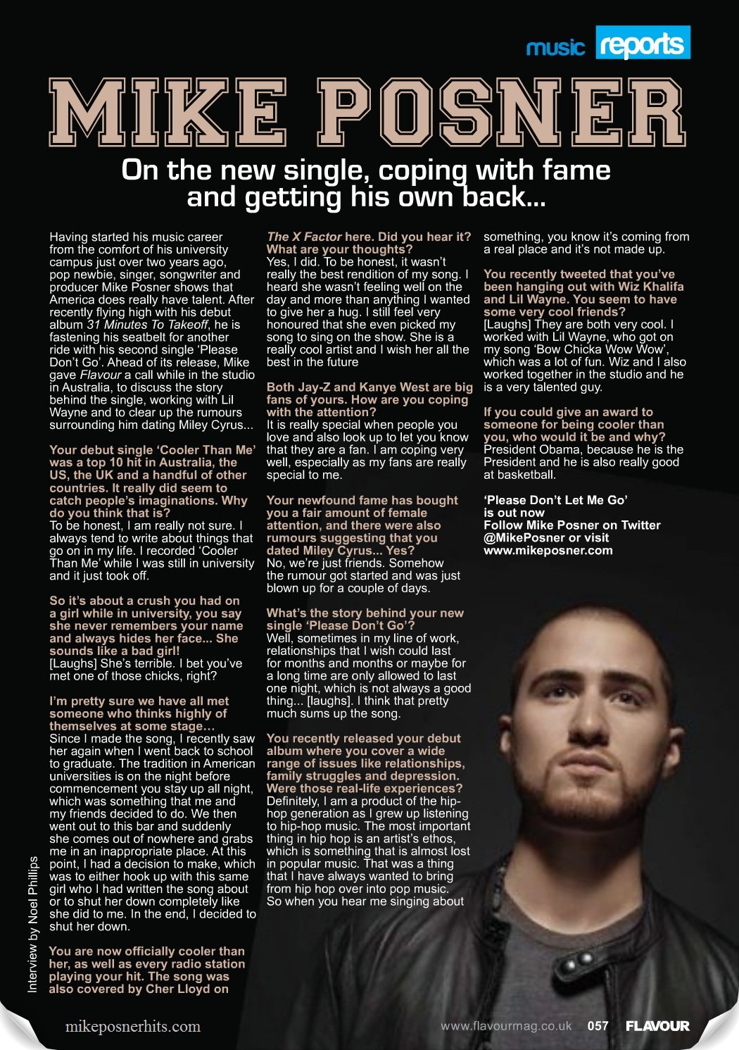 Mike Posner - Flavour Magazine - Mar/Apr 2011
Mike Posner - Flavour Magazine - Mar/Apr 2011