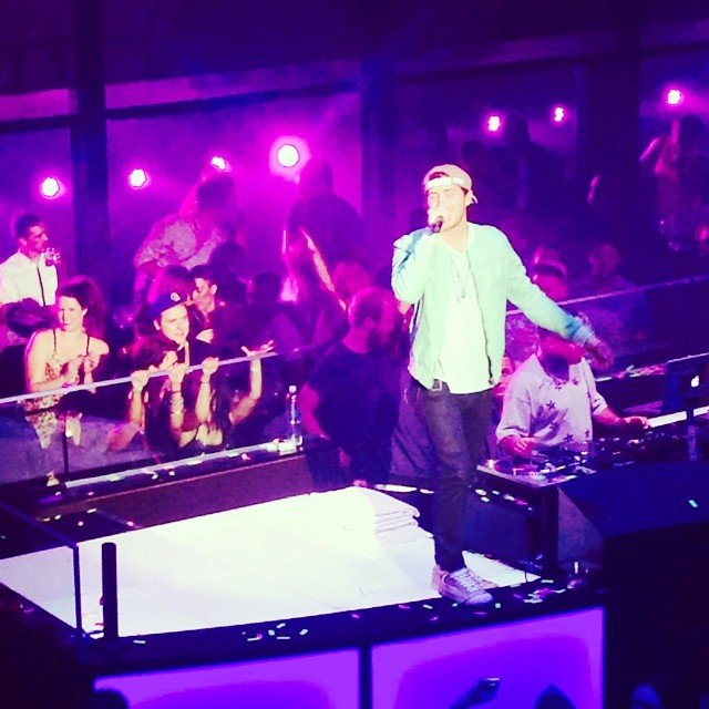 Mike Posner performing at HAZE Nightclub in Las Vegas, NV 7/13/14
Instagram @themichelleoblea
