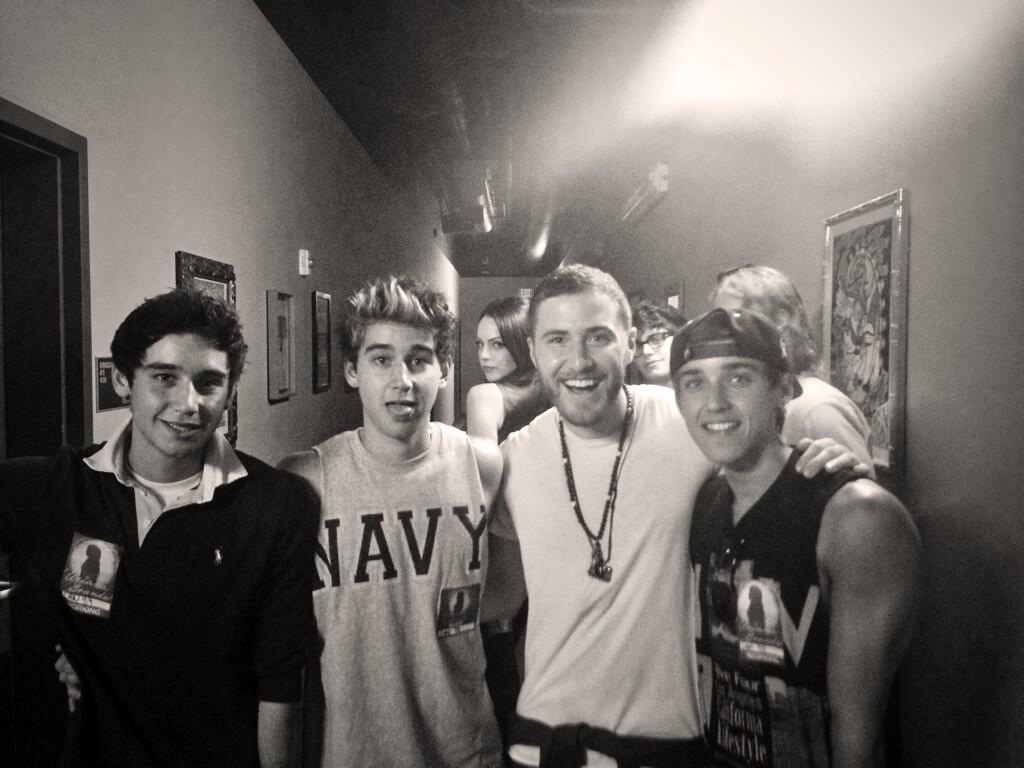 Jai Brooks, Luke Brooks, and Beau Brooks of The Janoskians with Mike Posner at Ariana Grande's concert - Los Angeles, CA 9/9/13
Photo by Luke Brooks
