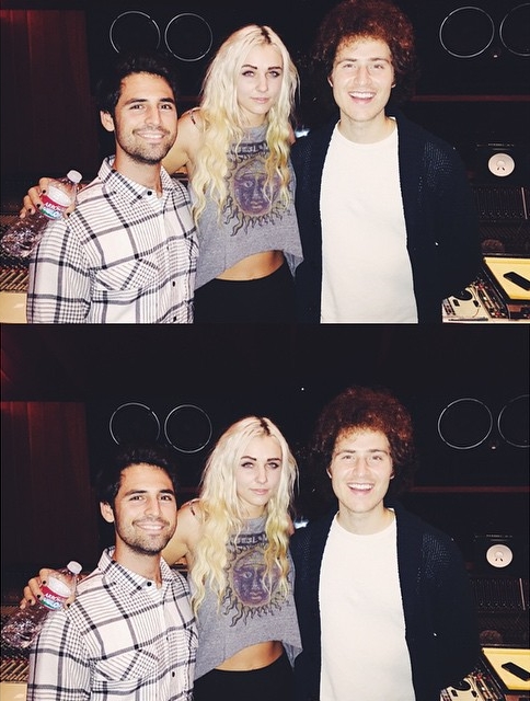 Female singer Maty Noyes with Mike Posner at Conway Recording Studios in Hollywood, CA 12/6/2014
instagram.com/noyes
