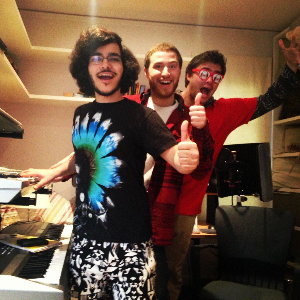 Mazy Kazerooni, Mike Posner and Matt Schlicht at Mike's home studio Feb 2013
Photo by Mazy Kazerooni
