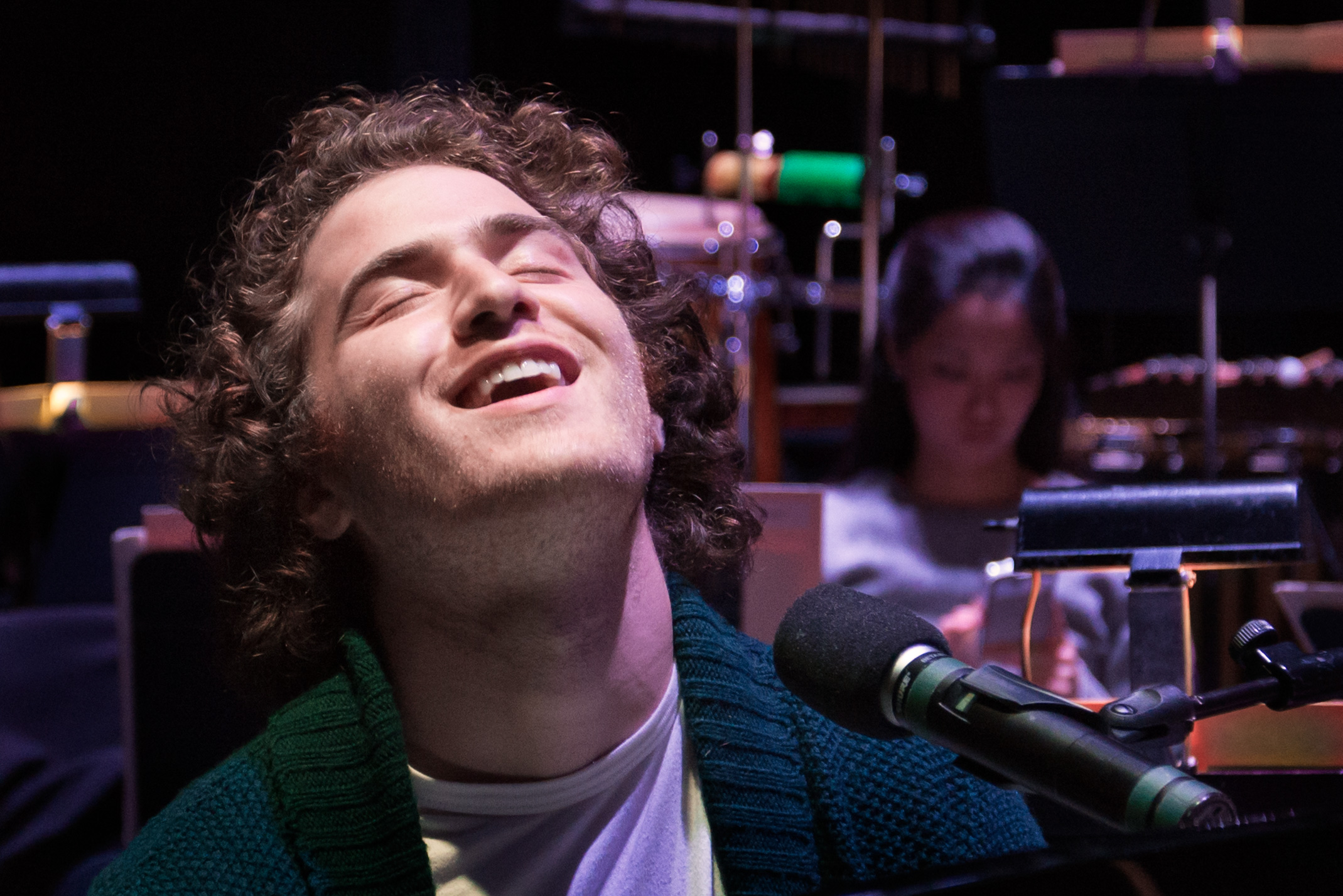 Mike Posner rehearsing "Buried in Detroit" for the Los Angeles Premiere Orchestra's Christmas Musical Spectacular at Alex Theatre in Glendale, CA Dec 13, 2014
Photo by Tom Pease
