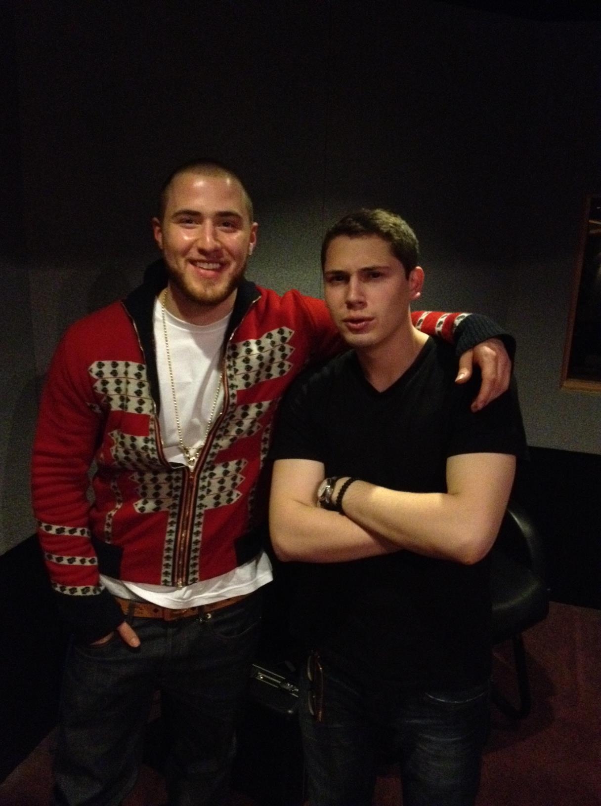 Mike Posner and Cris Cab in the studio March 2012
