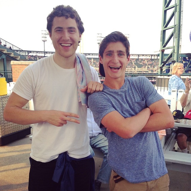 Mike Posner with a fan at Detroit Tigers game at Comerica Park in Detroit, MI 8/1/2014
Instagram @eli_weil
