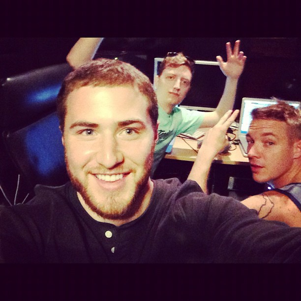 Mike Posner, Djemba Djemba and Diplo in the studio 2/15/13
