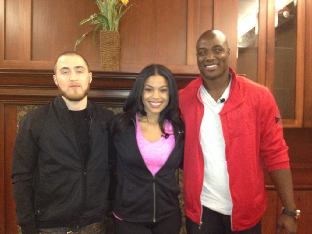 Mike Posner, Jordin Sparks and DeMarcus Ware of the Dallas Cowboys for Reebok
Mike Posner, Jordin Sparks and DeMarcus Ware of the Dallas Cowboys for Reebok