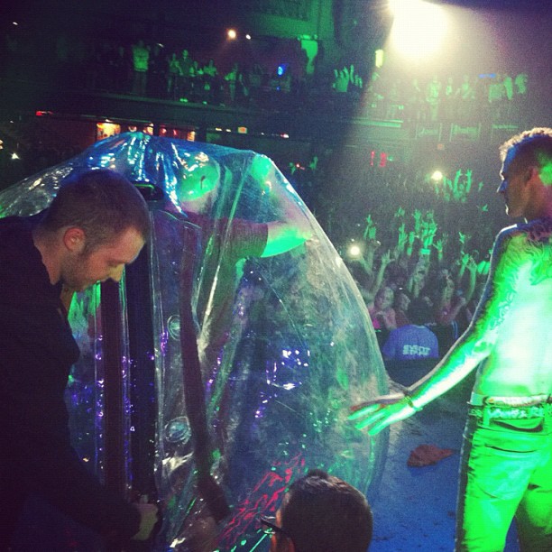 Mike Posner inside a huge bubble at his show with Machine Gun Kelly - Columbus, OH 11/3/11
