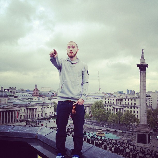 Mike Posner on top of Trafalgar Hotel - London, UK 5/8/12
