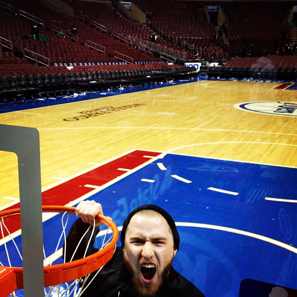 Mike Posner at Clippers vs. Sixers game 2/10/12
