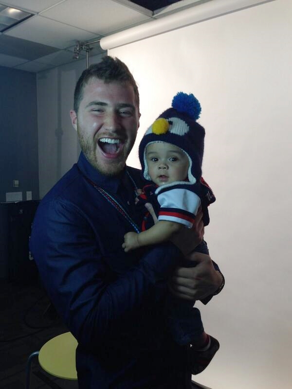 Mike Posner with baby Walter at Power 106 (Los Angeles) - Burbank, CA 1/15/14
Twitter @TONYATONiTRAN 
 Mike Posner with baby Walter at Power 106 (Los Angeles) - Burbank, CA 1/15/14
Twitter @TONYATONiTRAN