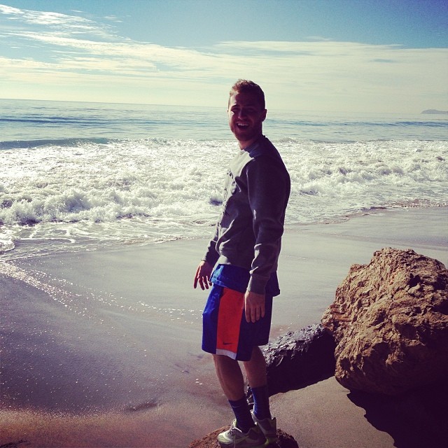Mike Posner at the beach 1/19/14
