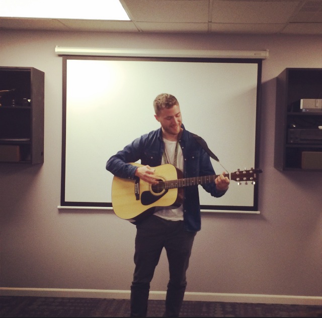 Mike Posner performing at 97.5 NOW FM radio station in Lansing, MI 2/7/14
975now.com
