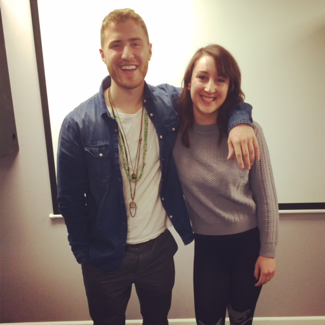 Mike Posner with Alabama of 97.5 NOW FM radio station in Lansing, MI 2/7/14
975now.com
