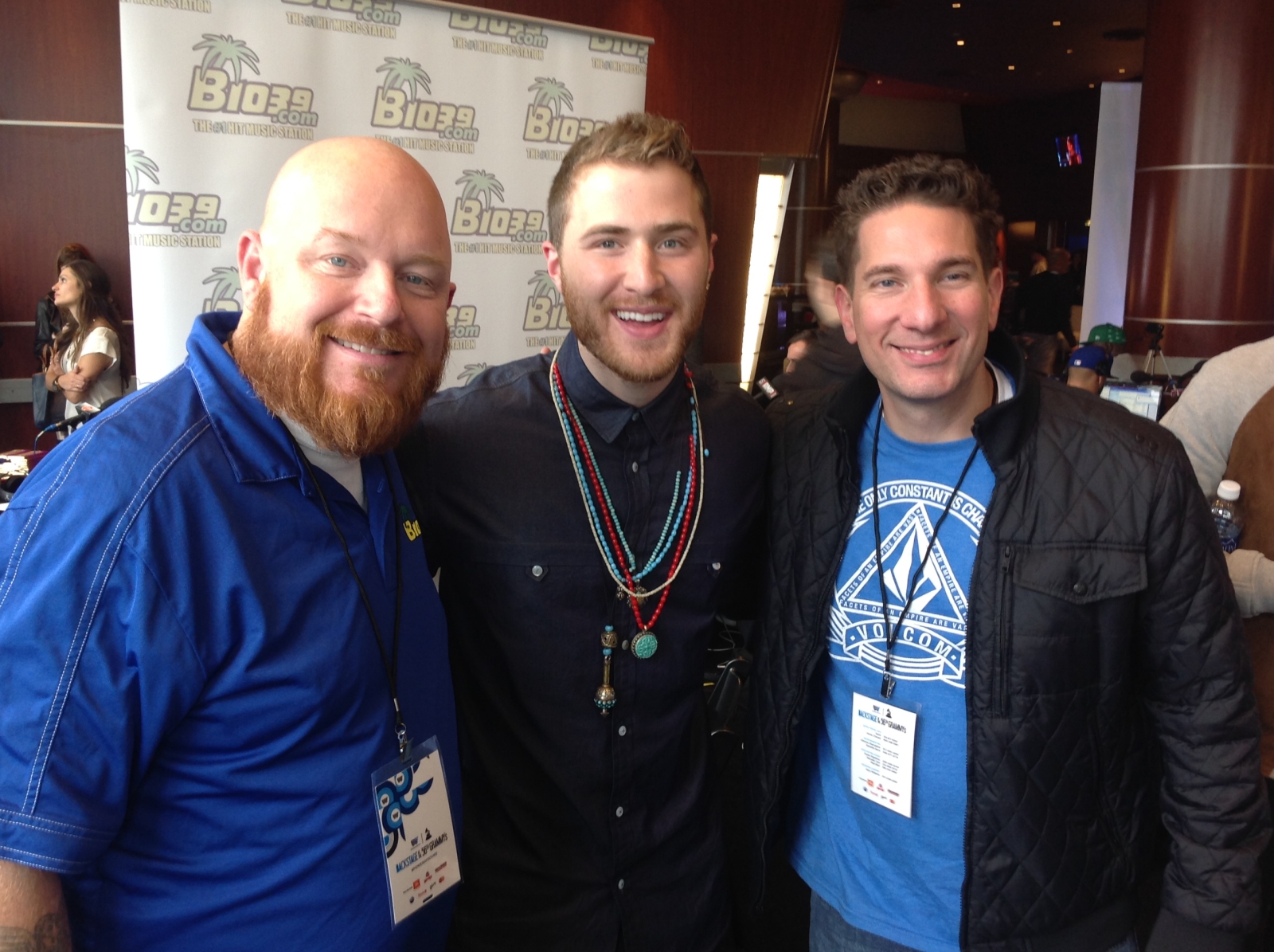 Mike Posner with Big Mama & The Wild Bunch of B103.9 (Estero, FL) at the Pre-Grammy Awards - Los, Angeles, CA 1/24/14
b1039.com
Mike Posner with Big Mama & The Wild Bunch of B103.9 (Estero, FL) at the Pre-Grammy Awards - Los, Angeles, CA 1/24/14
b1039.com
