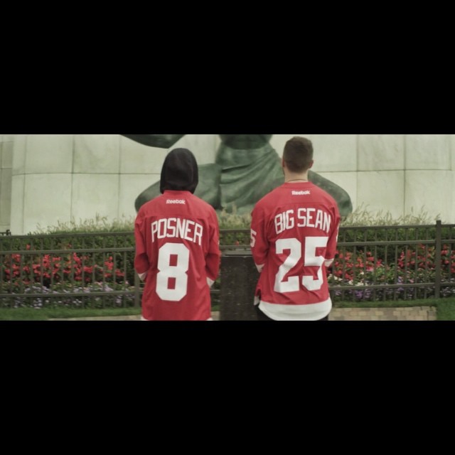 Mike Posner and Big Sean shooting music video in front of "Spirit of Detroit" landmark - Detroit, MI
Photo by Jon Jon Augustavo
Instagram @jonjonaye
