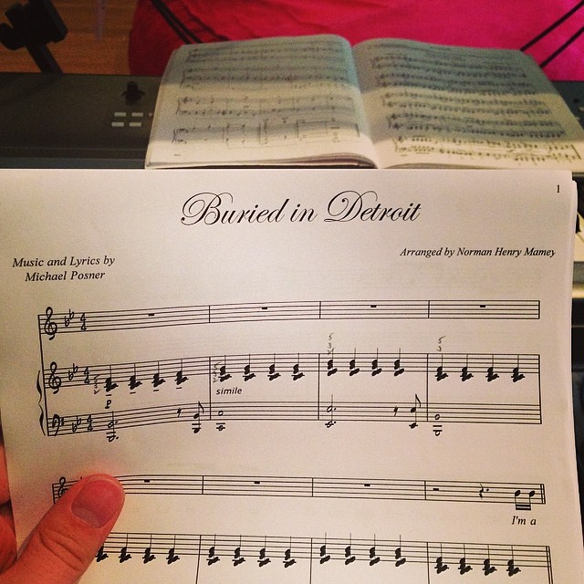 Mike Posner's new song "Buried In Detroit" sheet music 4/23/14
