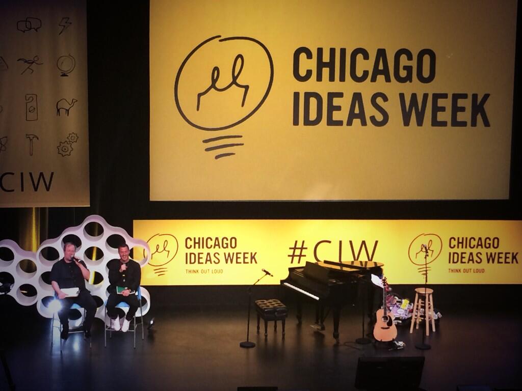 Mike Posner and host Lin Brehmer at Chicago Ideas Week - Chicago, IL 10/17/13
Twitter @MobileMollie
 Mike Posner and host Lin Brehmer at Chicago Ideas Week - Chicago, IL 10/17/13
Twitter @MobileMollie