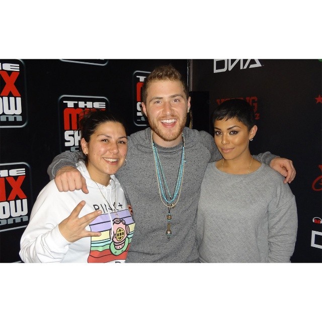 Mike Posner with DJ Carisma and Abby De La Rosa on Carisma's Cookie Jar - Los Angeles, CA 1/21/14
Instagram @themixshow
 Mike Posner with DJ Carisma and Abby De La Rosa on Carisma's Cookie Jar - Los Angeles, CA 1/21/14
Instagram @themixshow