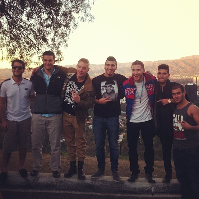 Mike Posner and Diplo on the set of "Top of the World" music video - Los Angeles, CA 12/1/13
Instagram @mikeposner

