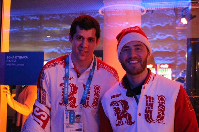 Mike Posner with Evgeni Malkin (Pittsburgh Penguins & Team Russia) in Sochi, Russia - February 2014
examiner.com
 Mike Posner with Evgeni Malkin (Pittsburgh Penguins & Team Russia) in Sochi, Russia - February 2014
examiner.com