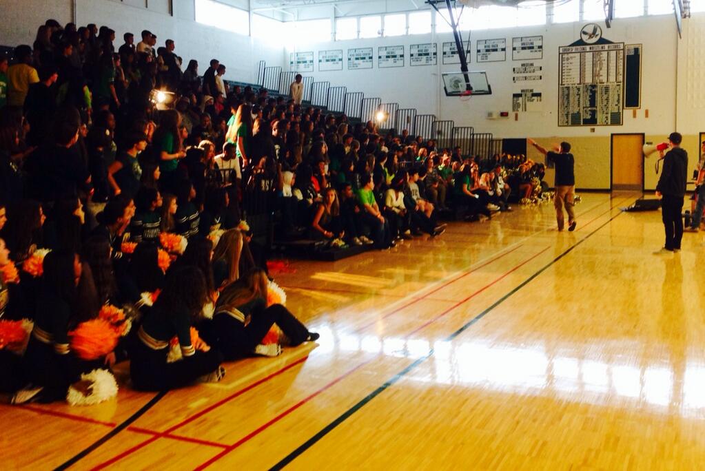 Mike Posner shooting music video at Wylie E. Groves High School - Beverly Hills, MI 9/22/13
