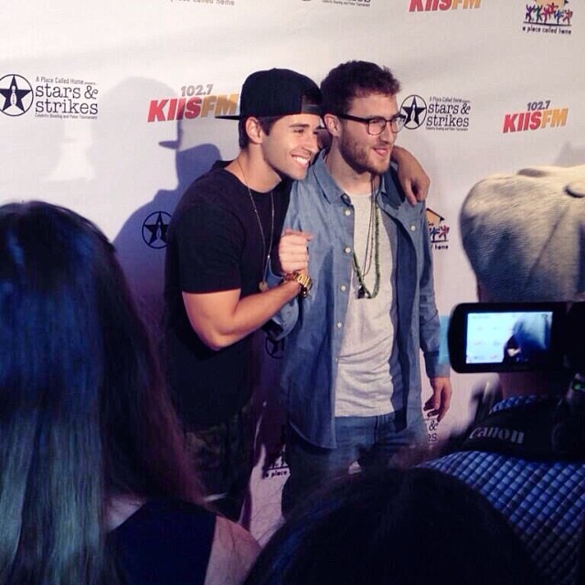 Mike Posner with Jake Miller (singer) at Stars & Strikes 2014 at PINZ in Studio City, CA 3/19/14
 Mike Posner with Jake Miller (singer) at Stars & Strikes 2014 at PINZ in Studio City, CA 3/19/14