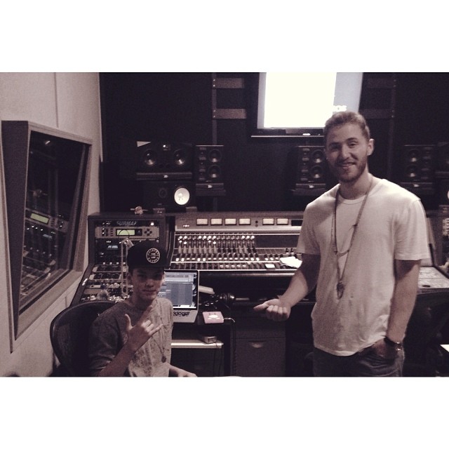 Mike Posner and Kyle "Dyson" Delora in the studio 10/7/13
Instagram @kyledelora
