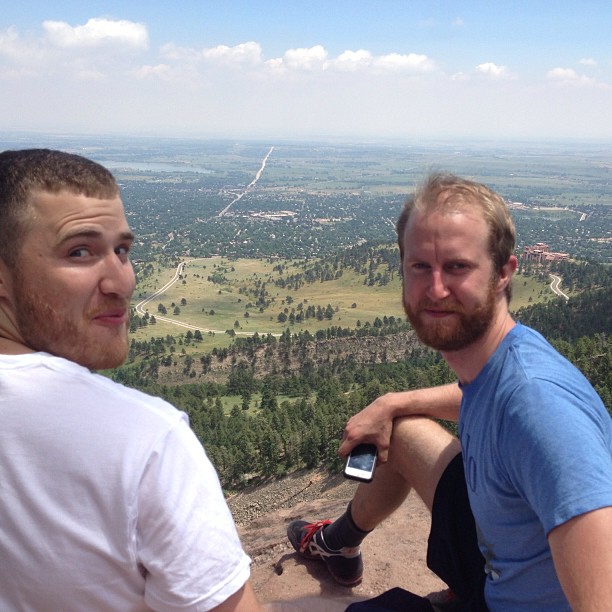 Mike Posner and friend Matt in the Colorado mountains 7/1/13
