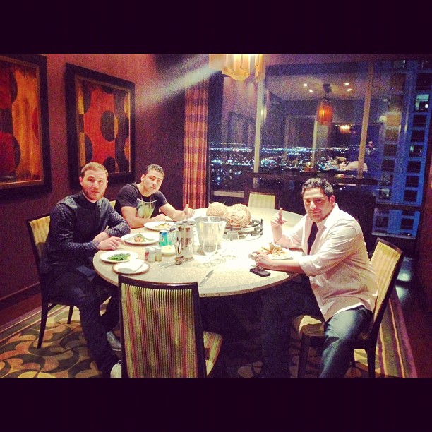Mike Posner, Quincy and Matt M.Rok having dinner - Las Vegas, NV 5/25/13
