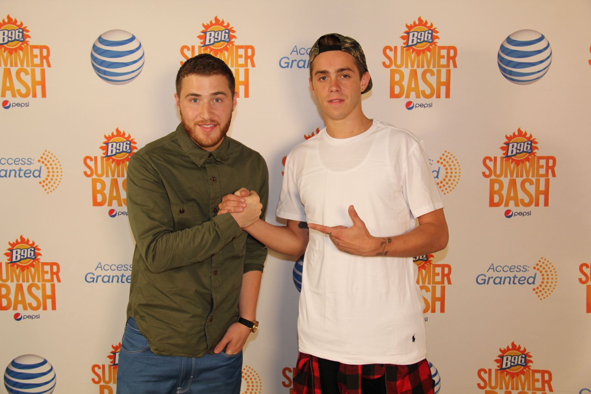 Mike Posner and Sammy Adams backstage at B96 Pepsi SummerBash 6/15/13
Photo by 96.3 FM/GoykPhoto
b96.cbslocal.com
 Mike Posner and Sammy Adams backstage at B96 Pepsi SummerBash 6/15/13
Photo by 96.3 FM/GoykPhoto
b96.cbslocal.com
